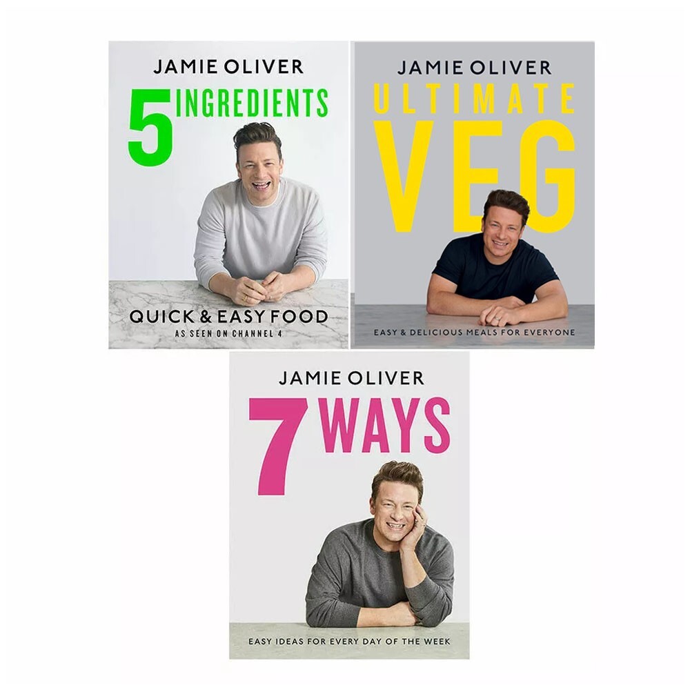 Jaime Oliver 3 Books Collection Set 7 Ways, 5 Ingredients, Ultimate Veg Easy