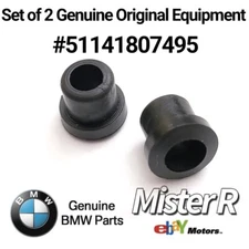 BMW Roundel Emblem Grommets • Black Rubber • Hood/Trunk • Genuine OE 51141807495
