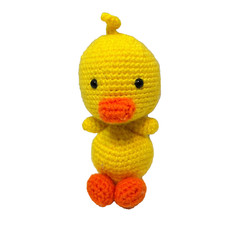 Vintage Handmade Crocheted Yellow Plush Easteer Chick Stuffed Animal 6"