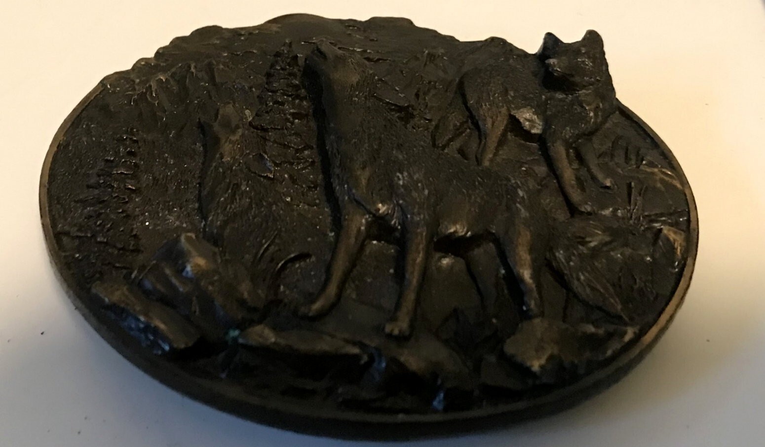 Vintage Bergamot Brass Works Wolf Wolves Belt Buckle … Gem