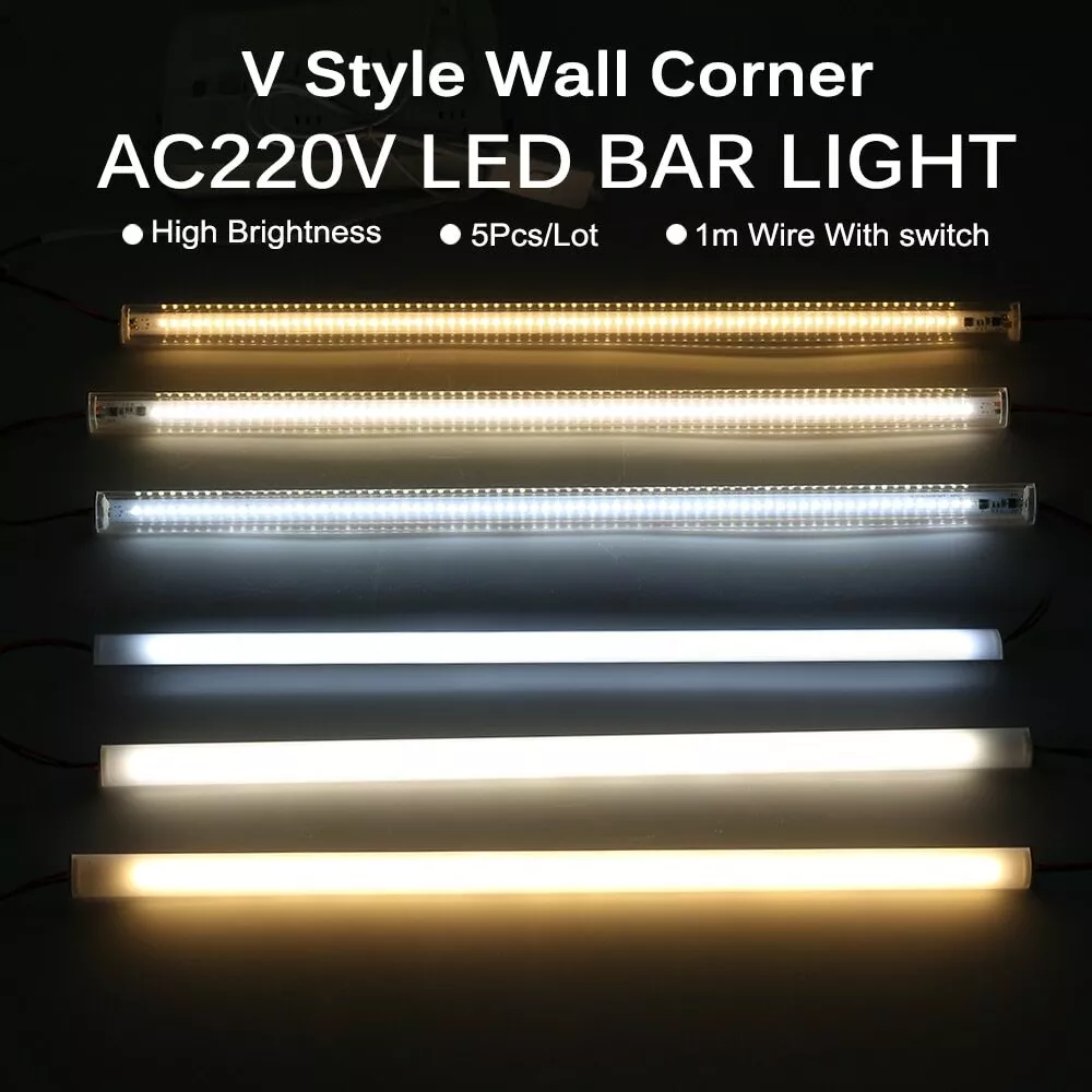 V Shaped LED Bar Light 220V 110V 30cm LED Wall Corner Tube Kitchen Cabinet Light