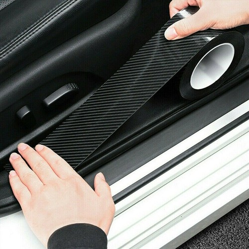 Carbon Fiber Vinyl Car Door Sill Scuff Cover Plate Sticker Protector Accessories - Picture 4 of 18