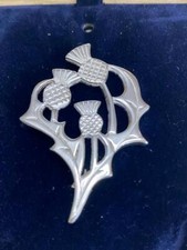 Kilt Pin Brooch Thistle Silver Tone NIP SHIPS FREE  1