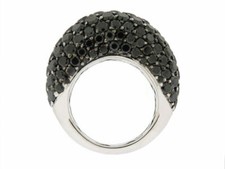 Sparkling Black Round Cut Pave Set 6.06CT Onyx With 925 Silver Women's Band Ring