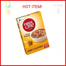 Fiber One Honey Clusters Breakfast Cereal, Fiber Cereal Made with Whole Grain, 1