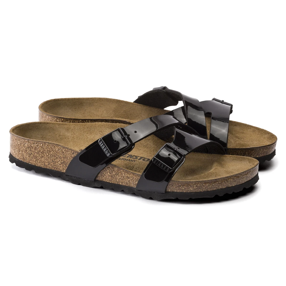 klart konsol lærer Birkenstock Yao Normal 41 42 Patent Black Patent Black Patent Sandals  1016354 NEW | eBay