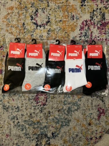 Puma mens soft cotton ankle socks 5 pack size 5.5-9.5 us/5-9 uk And USA 9-12 - Picture 1 of 2