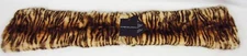 Adrienne Landau Rabbit Fur Pull Through Scarf Tiger Print Peiced Fur 40"x8" NWT