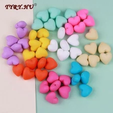 Silicone Heart Beads - Safe BPA Free Bead Toy DIY Making Necklace/Bracelet 20PC