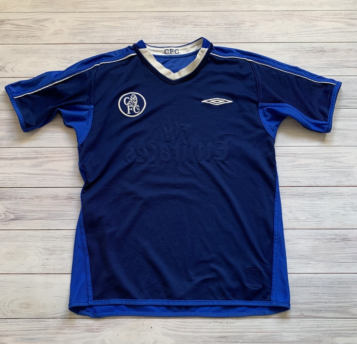 Maillot Chelsea Umbro Domicile 2003-2005 – Taille XL Adulte – Bleu Avec Patchs – Très Bon état
