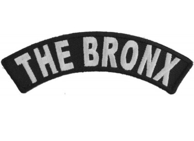 The Bronx  Biker Top Rocker Sew on Iron on Embroidered Patch 4'' x 1.3/4''