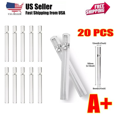 #ad #ad 20psc Thick Pyrex Glass Chillum Tobacco Pipe Smoking pipeSmooth One Hitter USA $11.99