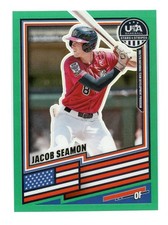 2026 Panini Stars & Stripes Prizm USA Baseball Green Jacob Seamon #179