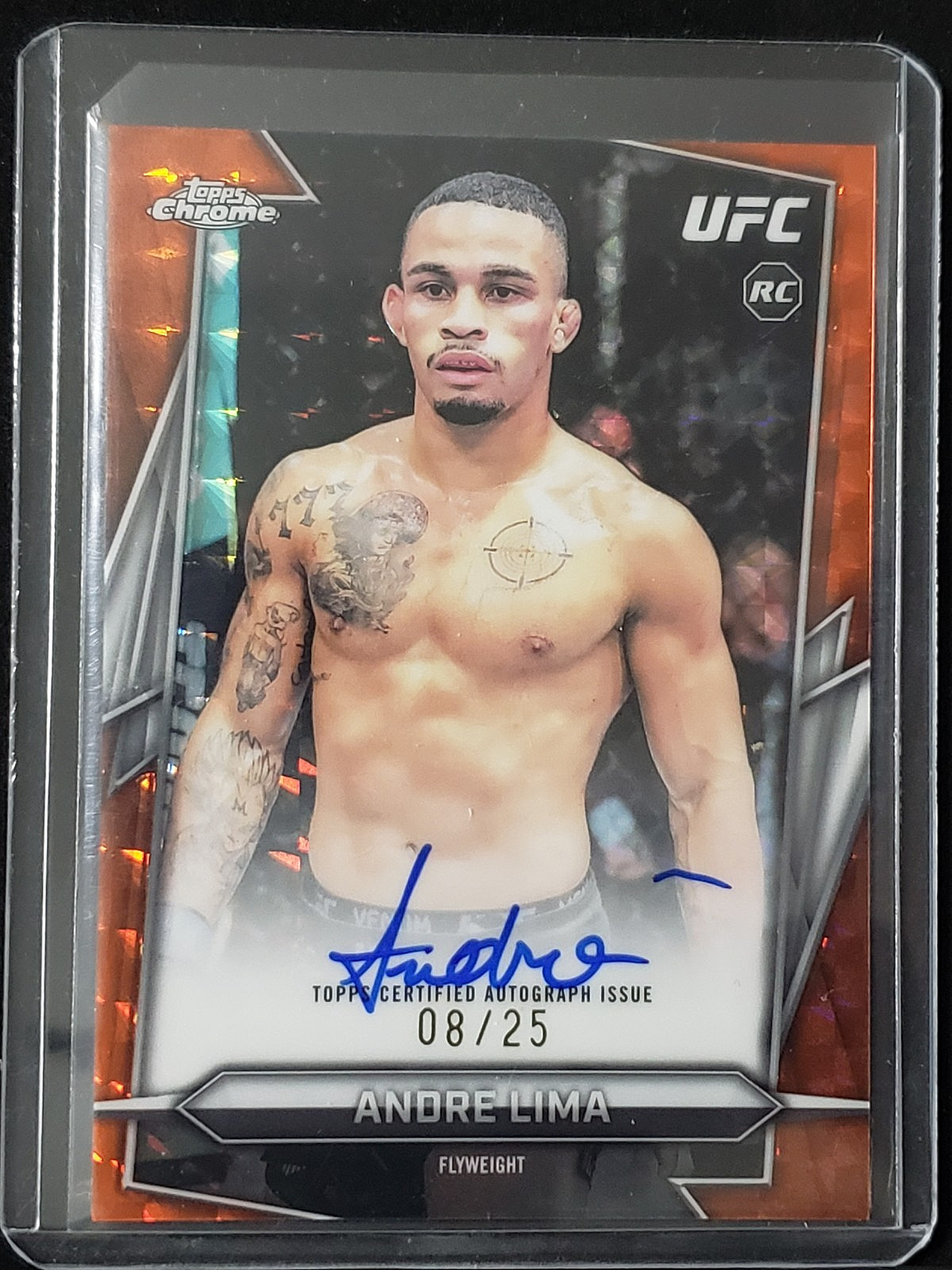 2026 Topps Chrome UFC Andre Lima Auto RC Orange Geometric Refractor #/25