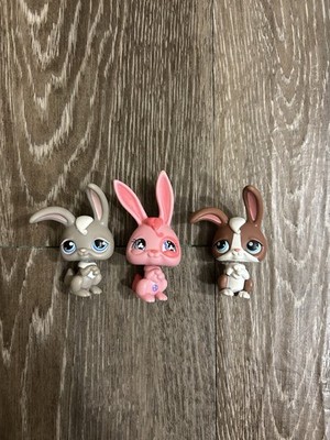Littlest Pet Shop LPS Authentic Hasbro #121 #500 #14 Bunny Rabbit Lot 