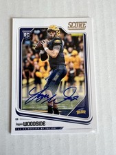 2018 Panini Score Logan Woodside Toledo Rockets Rookie Autographed Football Card