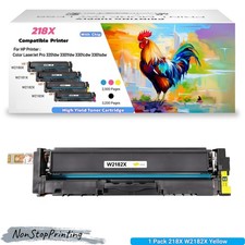 Compatible with HP 218X W2182X Yellow Toner 2500 Pages 3201dw 3301fdw 3301cdw