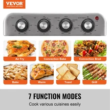 VEVOR 7-IN-1 Air Fryer Toaster Oven, 18L Convection Oven, 1700W Stainless Steel