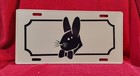 Vintage Black on White Playboy Bunny License Plate Original Logo — photo 1