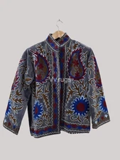 Suzani Jacket Handmade Embroidered Boho Coat Colorful Ethnic Festival Style