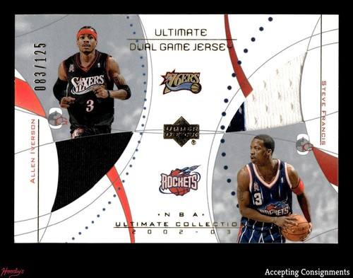 2002 Ultimate Collection Allen Iverson Steve Francis DUAL GAME-USED JERSEY /125