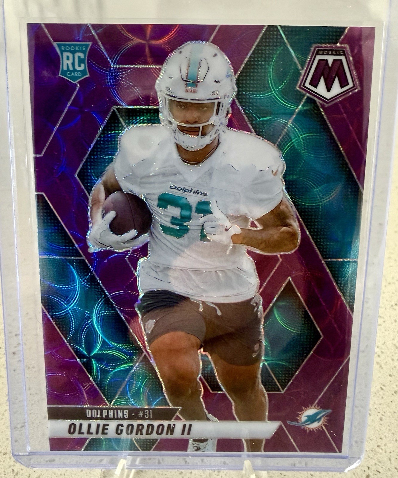 2025 Mosaic Ollie Gordon II Purple Scope RC #310 Miami Dolphins