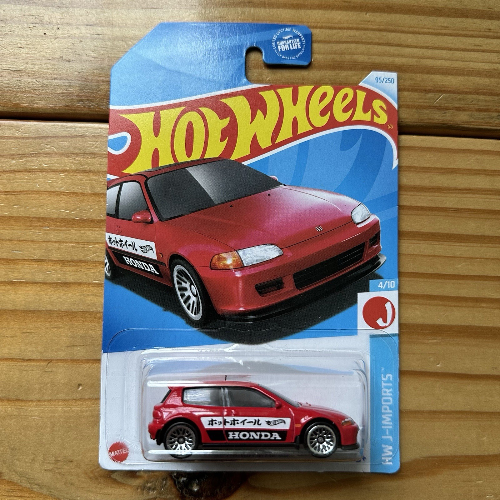 Hot Wheels '92 Honda Civic EG Red HW J-Imports 4/10 Mainline 95/250 New