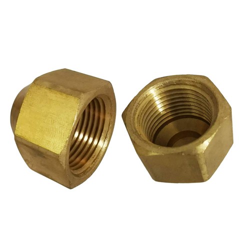 5/16" Brass Flare Cap - SAE 45ยฐ Tube Fitting, 2-Pack