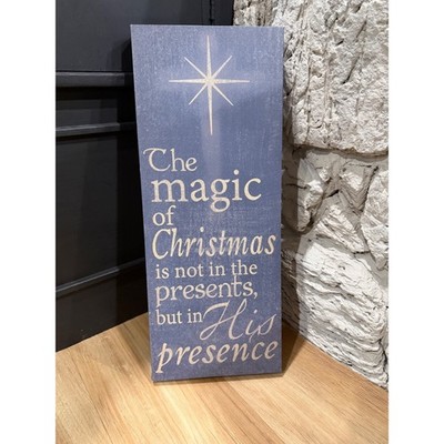 Hobby Lobby Blue Magic of Christmas His Presence Religious Canvas Wall Art Sign