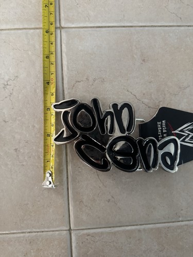 Deadstock Brand New with Tags John Cena 2006 WWE 5” Chrome Metal Belt Buckle - Picture 6 of 6