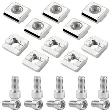 10 Stück Nutensteine M8 Set Edelstahl T Nutenstein Nut 8 mit Schraube Serie 3...