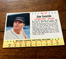 1963 Post  Baseball #57 Jim Gentile Baltimore Orioles