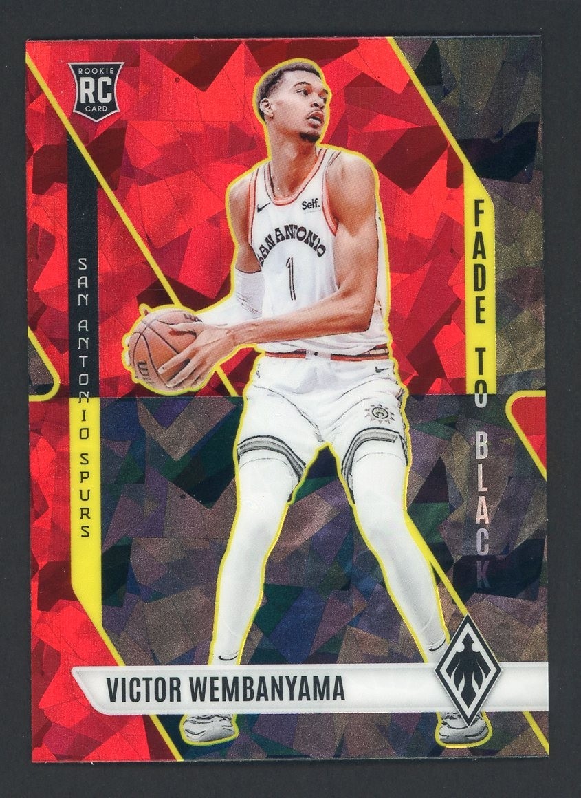 2023-24 Panini Phoenix Fade to Black Red Ice #11 Victor Wembanyama RC Rookie