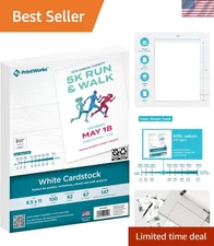 Uncoated 67 lb White Cardstock - 100 Sheets for Stunning Prints, Made in USA