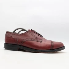 Allen Edmonds Lexington Men's 10.5 Burgundy Cap Toe Brogue Dress Oxford USA