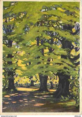 Postcard - Art - Painting - The German Forest - After a poster of the