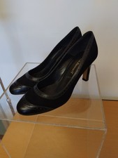 L K Bennett Black Suede & Leather Trim Heeled Shoes Size 36 UK 3 VGC ❤️CHARITY
