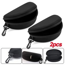 2PCS Portable Eye Glasses Case Sunglasses Protector Box Belt Clip Hard Zipper