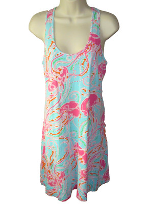 LILLY PULITZER Womens Cordon Dress MEDIUM Jellies Be Jammin Pastel Jellyfish