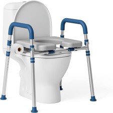 Raised Toilet Seat with Handles Padded Adjustable Height Width Bariatric 25st