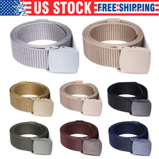 Men's Plastic Cam Buckle Nylon Canvas Tactical Waistband Webbing Military Belt