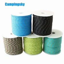 Reflective Paracord 2mm 3-Strand Core Outdoor Camping Rope Parachute Cord