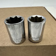 Craftsman USA 9/16"  5/8” 8 Point 1/2" Drive Shallow Socket Set 44223 44224 V VV