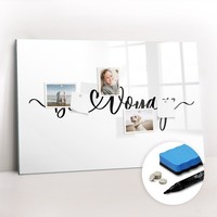 Magnetische Glas Pinnwand Wandmontage FüR Fotos Notizen Bon Voyage 90X60 Cm