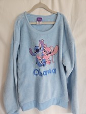 Disney Sweatshirt Girls XL 14-16 Blue Excellent Stitch Angel Ohana Fleece