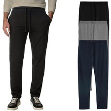 Mens Plain Fleece Jogging Bottoms Open Hem Zip Pockets Pants Joggers Trouser New