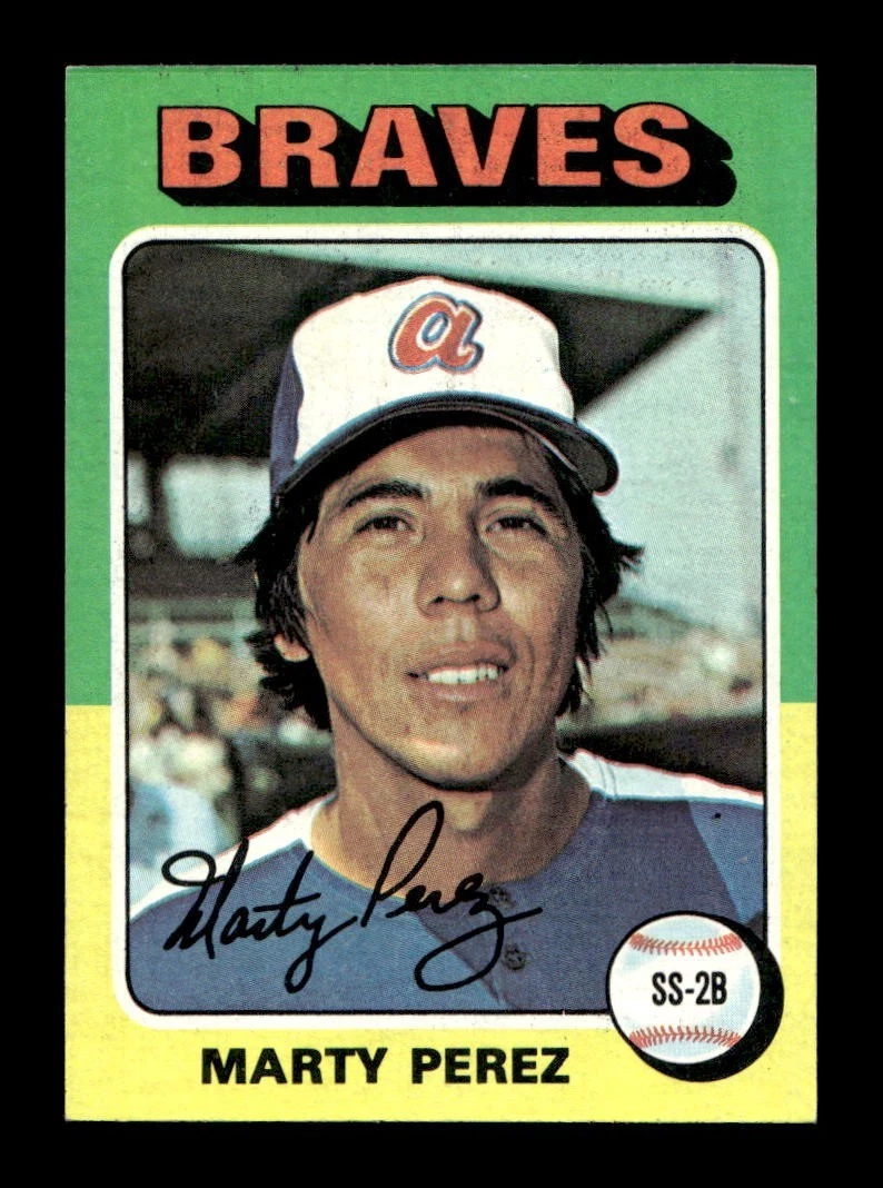 1975 Topps MINI #499 Marty Perez Braves NEAR MINT *2y