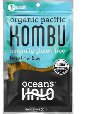 Organic Pacific Kombu Seaweed, Great for Miso Soup, Shelf-Stable Dried, 1.76