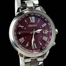 SEIKO Lukia Lucky Passport 1B25-0AR0 Titanium Solar Red Dial Watch Japan