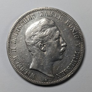 1901 A Prussian Germany Silver .900 Fine 5 Marks